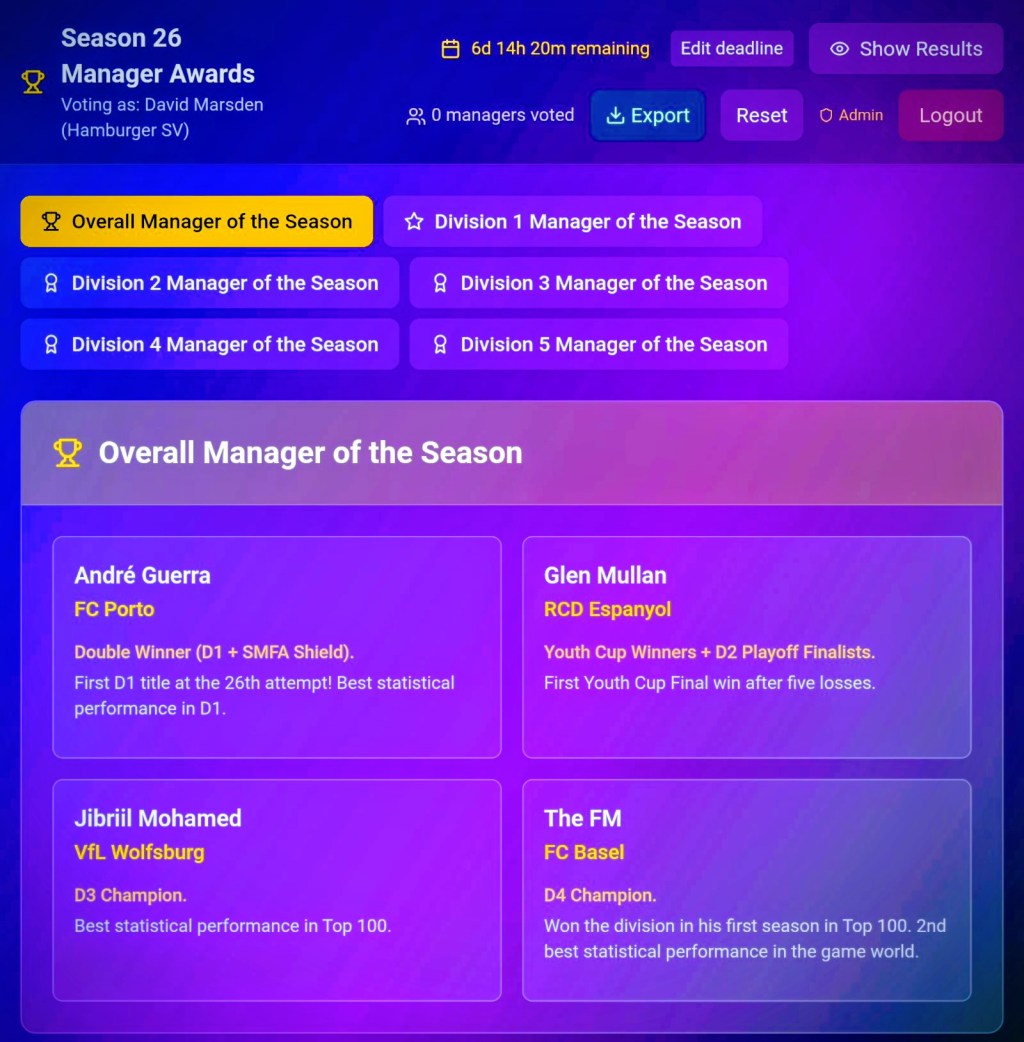Vote for your Manager of the&nbsp;Season!