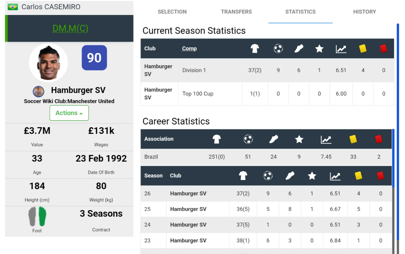 Hamburger SV Season 27 objectives league table survival target